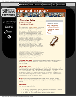 Counting Calories experiments