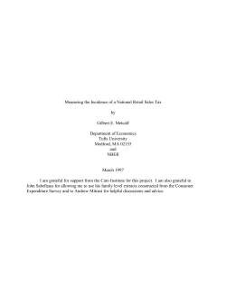 Measuring the Incidence of a National Retail Sales Tax by Gilbert E