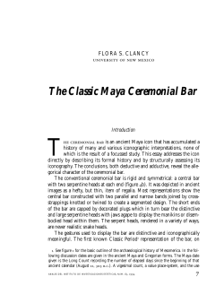 AnalesIIE65, UNAM, 1994. The Classic Maya Ceremonial Bar