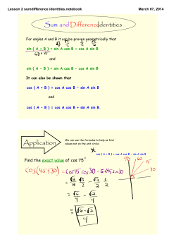 Lesson 2 sumdifference identities.notebook