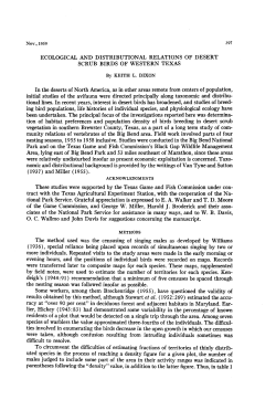 Ecological and Distributional Relations of Desert Scrub Birds of