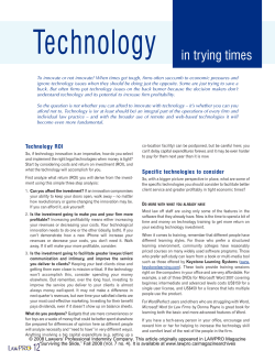 Technology in trying times