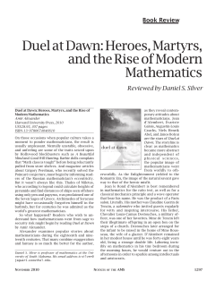 Duel at Dawn: Heroes, Martyrs, and the Rise of Modern Mathematics