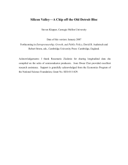 Silicon Valley&mdash;A Chip off the Old Detroit Bloc