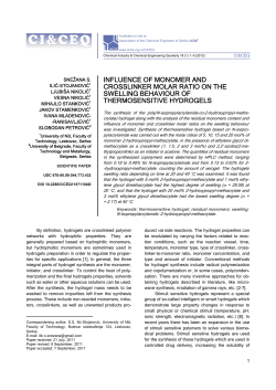 influence of monomer and crosslinker molar ratio on the