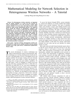 Mathematical Modeling for Network Selection in