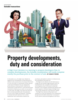 Property developments, duty and consideration_Tisher