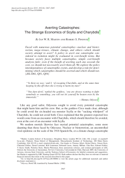 Averting Catastrophes: The Strange Economics of Scylla and