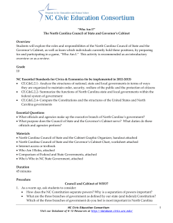 NC Council of State and Gov Cabinet - Database of K