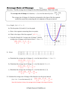 Average Rate of Change