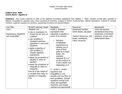 Algebra II - Haddon Township School