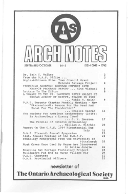 The Ontario Archaeological Society