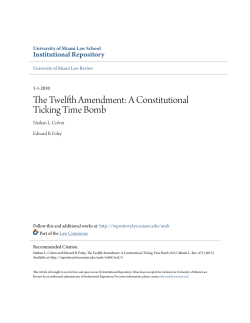 The Twelfth Amendment: A Constitutional Ticking Time Bomb