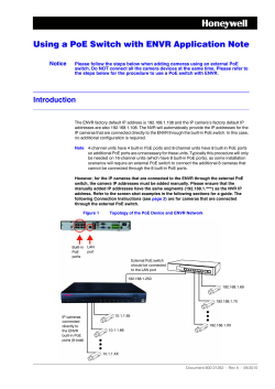 Using a PoE Switch with ENVR Application Note
