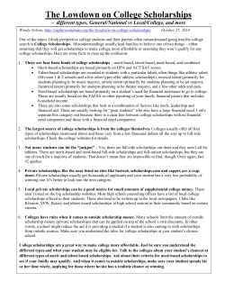 The Lowdown on National Scholarships