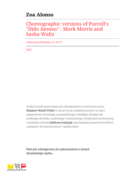 "Dido Aeneas" : Mark Morris and Sasha Waltz