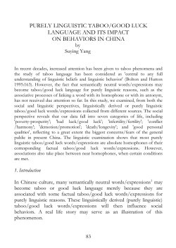 purely linguistic taboo/good luck language and its impact on