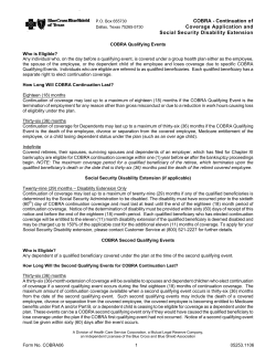 COBRA Continuation of Coverage Application
