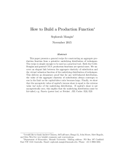 How to Build a Production Function