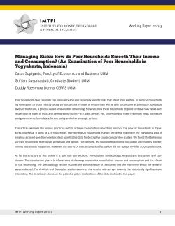 Managing Risks: How do Poor Households Smooth Their