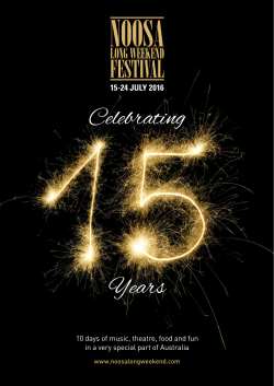 Noosa Long Weekend Festival Program