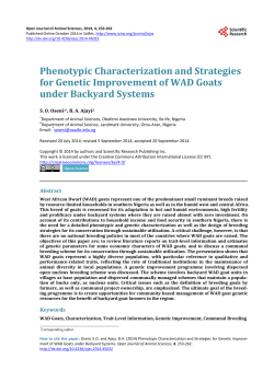 Phenotypic Characterization and Strategies for Genetic