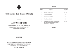 Act XV of 1920 - Indian Red Cross Society, Uttar Pradesh Branch