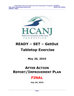 READY &ndash; SET &ndash; GetOut Tabletop Exercise FINAL