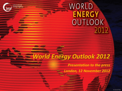 Presentation to Press - World Energy Outlook