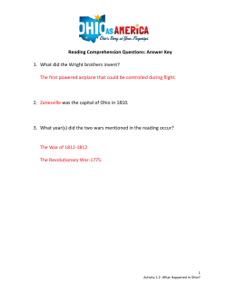 Reading Comprehension Questions: Answer Key 1. What did the