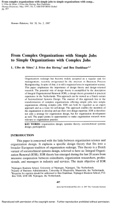 From complex organizations with simple jobs to