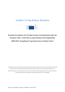 Toolbox Living Kidney Donation - European Commission