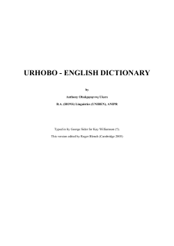urhobo - english dictionary