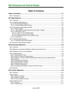 200 Horizontal and Vertical Design Table of Contents