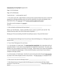 Fahrenheit 451, Burning Bright Assignment #1 Pages: 113