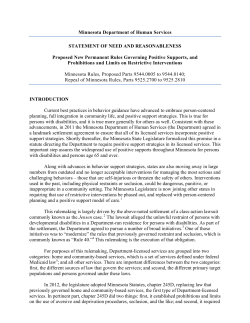 Statement of Need and Reasonableness