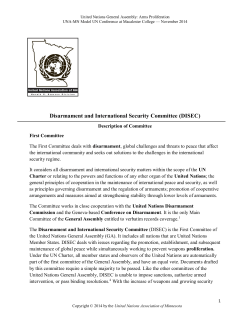 Disarmament and International Security Committee (DISEC)