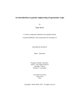 An introduction to genetic engineering of agronomic crops