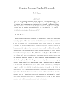 Canonical Bases and Standard Monomials