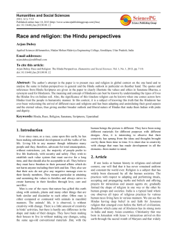 Race and religion: the Hindu perspectives