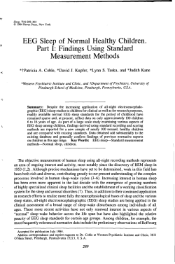 EEG Sleep of Normal Healthy Children. Part I
