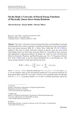 On the Rank 1 Convexity of Stored Energy Functions of