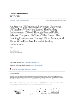 An Analysis Of Student Achievement Outcomes Of
