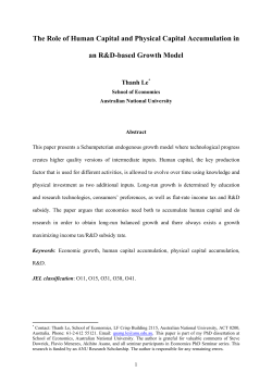 The Role of Human Capital and Physical Capital Accumulation in an