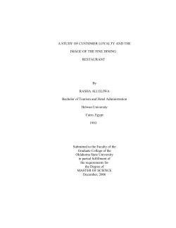 a study of customer loyalty and the restaurant