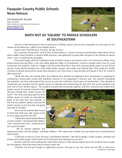 math not so `square` - Fauquier County Public Schools