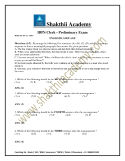 Clerk &ndash; Prelims paper