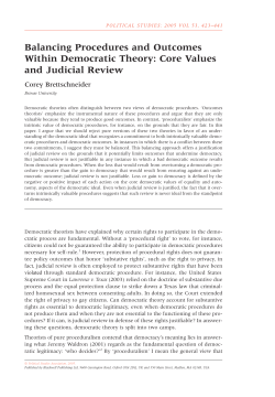 Balancing Procedures and Outcomes Within Democratic Theory