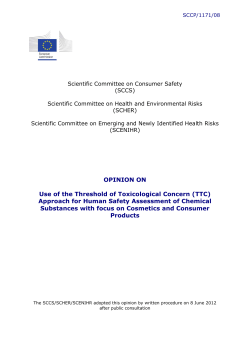Opinion of the Scientific Committee on Consumer Products on 2