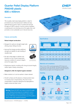 Quarter Pallet Display Platform P0604B plastic 600 x 400mm